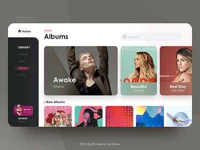 Music  interface redesign · white