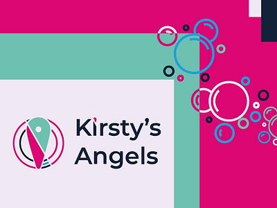 Kirsty's Angels logo bubbles colourpallet location logo logoinspiration