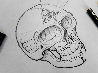 Sugar Skull Concept Sketch concept pencil sketch skull sugar