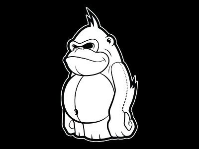 Gorilla WIP character gorilla illustration linework wip