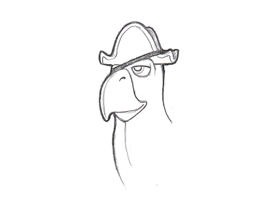 Pirate Character Dev - Pirate Parrot Sketch character parrot pirate sketch