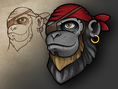 Gibbs Final Illustration ape character illustration pirate