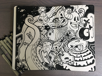 Moleskine WIP arttherapy black doodle ink moleskine therapy white wip