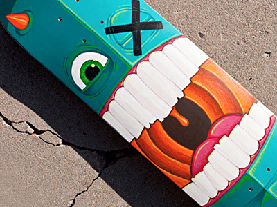 50-50 (Bordo Bello Deck) acrylic bello bordo character color colorful deck illustration painting skate skateboard