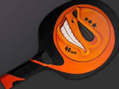 Ping Pong Blade 1 Final 3 ball blade character face orange paddle ping ping pong pong star