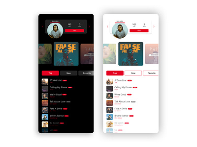 Ui concept for music app in two version app black branding bw design minimal music ui uiux user userexpirience userinterface ux white