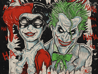 Dribbbble apparel art band merch harley quinn illustration joker merch