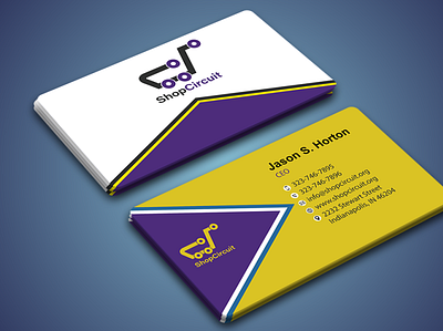 Business Card Design Shop Circuit brand business card design graphic design illustration logo minimal vector