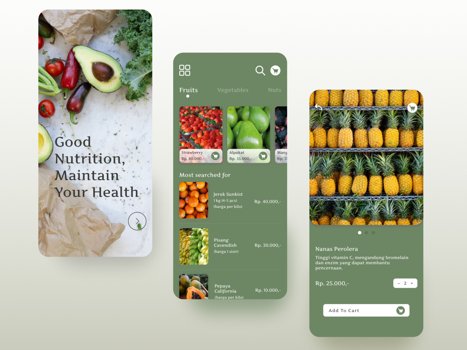 Fruits and Vegetables App by Novalina Pricilia on Dribbble
