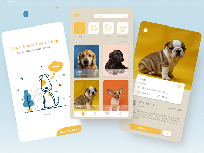 Pet Adoption Mobile App figmadesign mobile design ui uidesign uiux