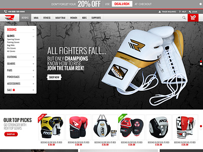 DESIGN FOR RDX SPORTS WEBSITE