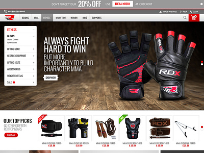 RDX SPORTS FITNESS PAGE DESIGN