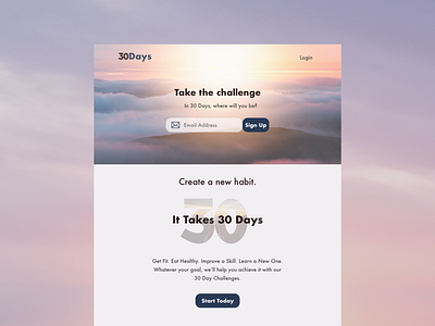 Daily UI #003 - Landing Page 30 day challenge dailyui dailyuichallenge design landing page ui web design