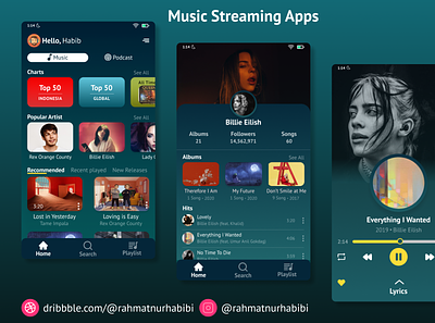Music Streaming Apps app design ui ux