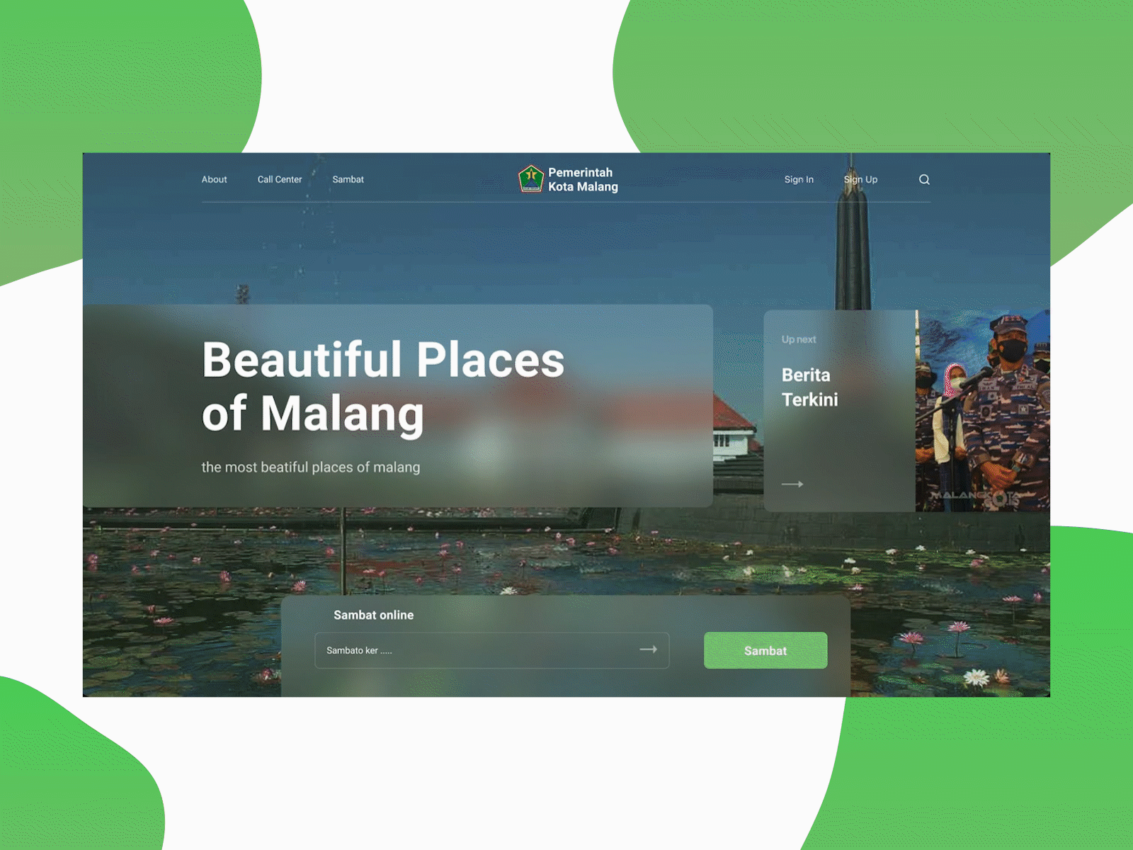 Website Malang Indonesia Redesign app city design illustration indonesia logo malang mobile sticker ui vector web design website
