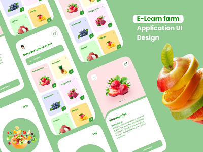 e learn farm ui mobile apps app branding design e learn farm illustration logo mobile rebound typography ui ux vector