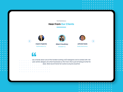 Testimonial UI Design quotes design testimonial uiux