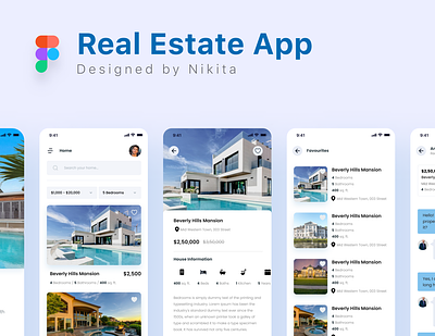 Real Estate App design figma realestateapp ui uidesignchallenge uiux ux