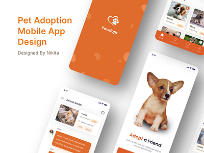Pet Adoption Mobile App design pet petadoptionapp ui uiux ux