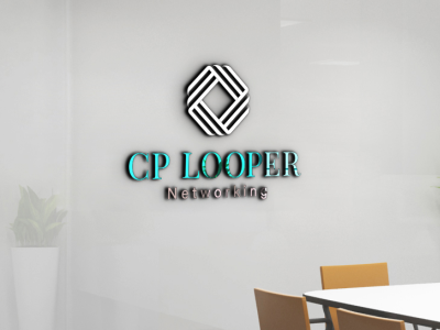cp looper networking design flat logo minimal