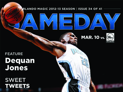 Gameday March 10 basketball blue cover design dunk fl gameday graphic design magazine magic nba orlando orlando magic print slam slam dunk
