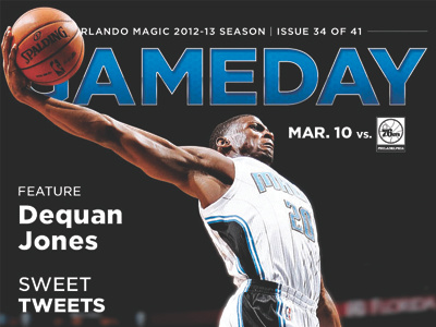 Gameday March 10 basketball blue cover design dunk fl gameday graphic design magazine magic nba orlando orlando magic print slam slam dunk