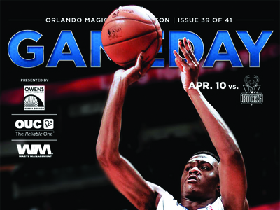 Gameday April 10 basketball blue cover design fl gameday graphic design magazine magic nba orlando orlando magic print