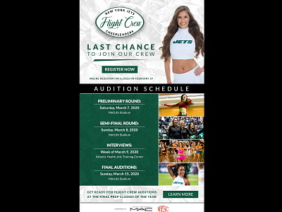 JOIN THE FLIGHT CREW cheerleaders creative design email graphic design jets new york new york jets typography