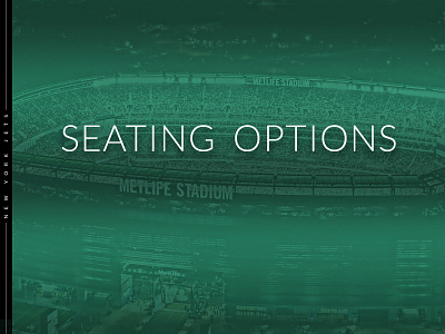 Seating Options creative design graphic design jets metlife stadium new york new york city new york jets nyc powerpoint typography