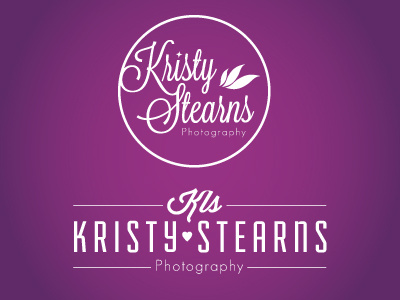 KLS Photography branding design heart kristy logo photo photography script typography