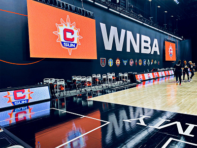 IN GAME LOGO TAKEOVER arena basketball connecticut connecticut sun creative digital florida sun wnba