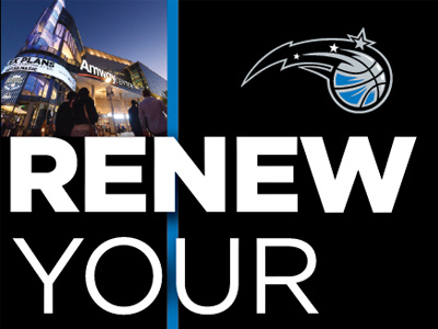 Renew Your Magic blue creative graphic design magic nba orlando orlando magic poster print renewal tickets typography