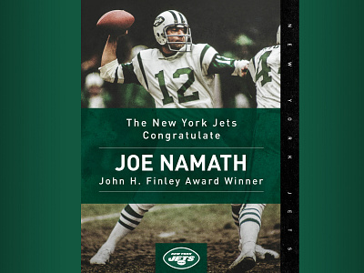 NAMATH AD creative football graphic design jets new york new york city new york jets nfl print typography