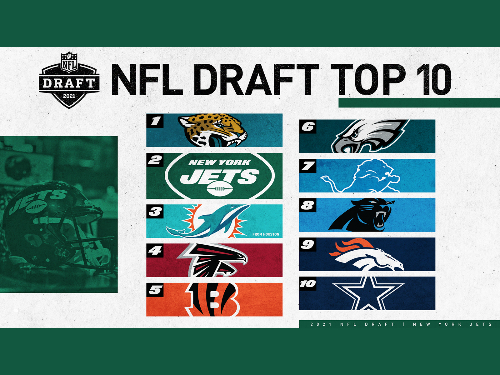 NFL Draft Top 10 creative design draft graphic design jets new york new york city new york jets nfl nfl draft nyc social media