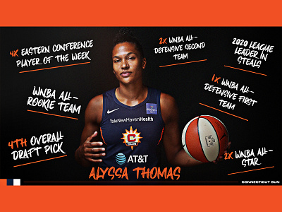Alyssa Thomas basketball connecticut sun creative design graphic design social media sun typography wnba