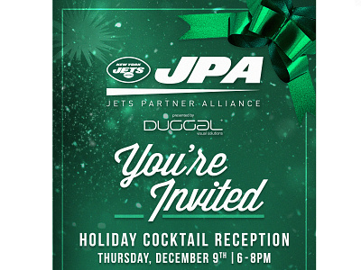 Jets Holiday Party Invite creative design email graphic design holiday jets new york city new york jets nyc typography xmas