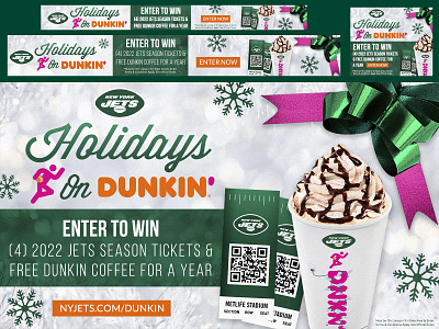 JETS x DUNKIN' creative design donuts dunkin dunkin donuts graphic design holiday jets new york new york city nfl photoshop typography