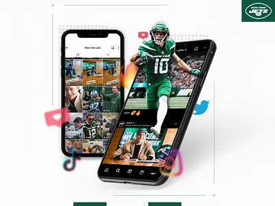 Social Stats Page creative design football graphic design jets new york city new york jets nfl nyc presentation typography