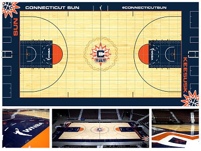 Connecticut Sun 2022 Court Design basketball basketball court connecticut connecticut sun creative design graphic design sports sports design wnba