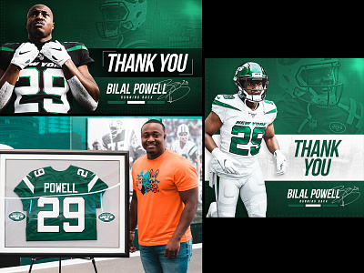 Bilal Powell Retirement creative design graphic design new york new york city new york jets nfl photoshop retirement typography