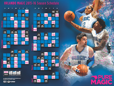 Schedule Poster amway center basketball blue creative florida grassroots magic nba orlando orlando magic print pure magic