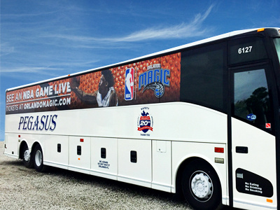 Bus Wrap amway center basketball blue florida grassroots large format magic nba orlando orlando magic print pure magic