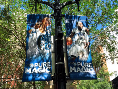 Pole Banners amway center basketball blue florida grassroots large format magic nba orlando orlando magic print pure magic