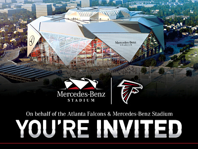 MBS Invite atl atlanta creative design falcons invite mercedes benz print typography