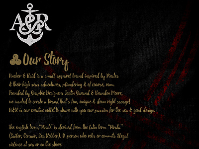 A&R Our Story anchor behance design logo ocean orlando pirate pirates pirates life sea sword typography