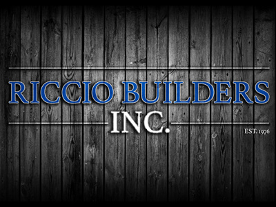 Riccio Builders blue contractor design facebook font graphic logo social typography wood