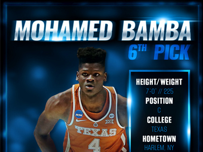 Mo Bamba 6th Pick