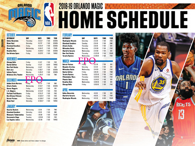 Tourism Schedule Sheet digital fl florida flyer magic nba orlando orlando magic print typography