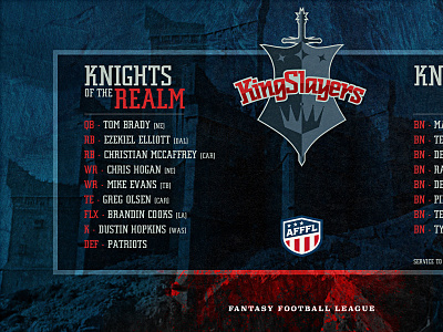 Kingslayers Draft creative design digital fantasy football football got graphic graphic design logo nfl typography