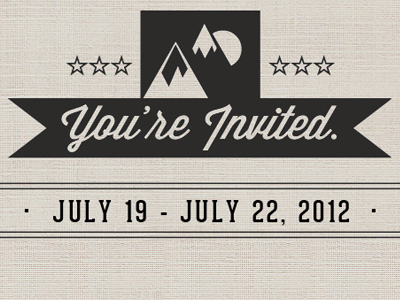 Invite design graphic graphic design invitation layout logo mountains print sky travel type typography usa